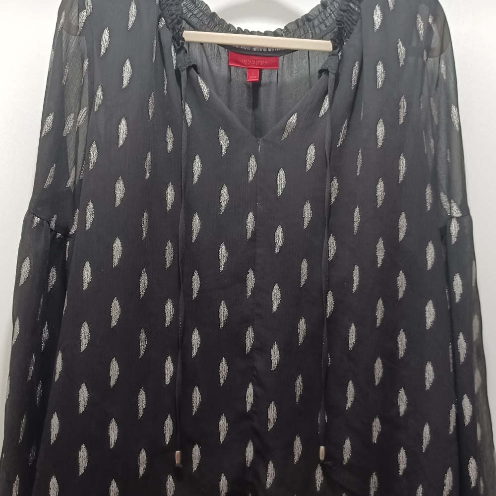 COPY - L Black and Silver Jennifer Lopez Top